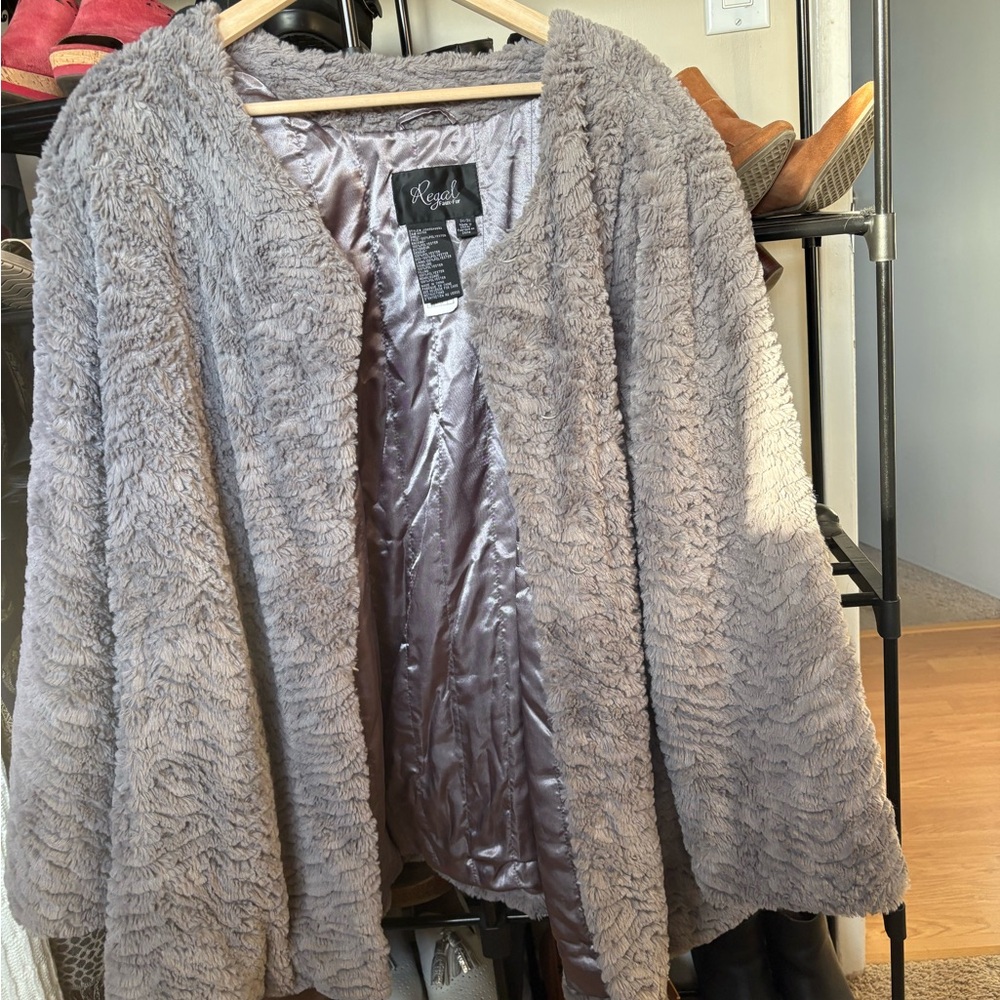 Women's Gray Teddy Jacket